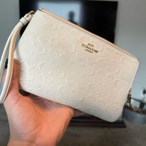 Coach double zip wristlet